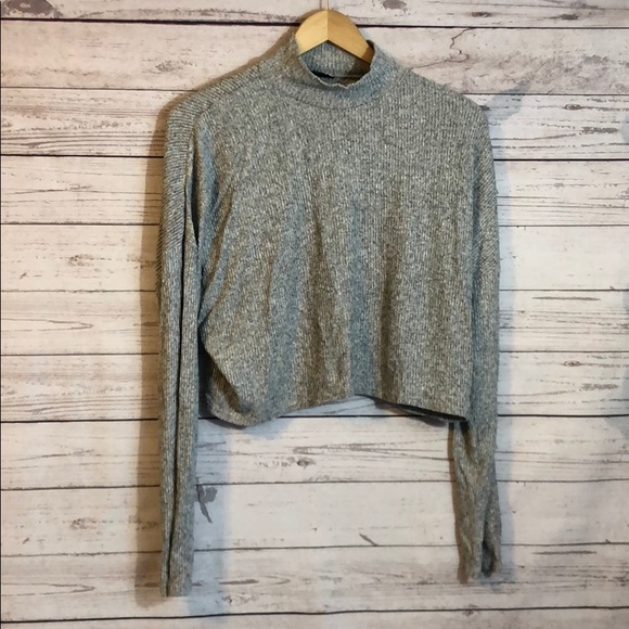 Topshop Tops - TopShop Grey Turtleneck Viscose Soft Blouse Size 8